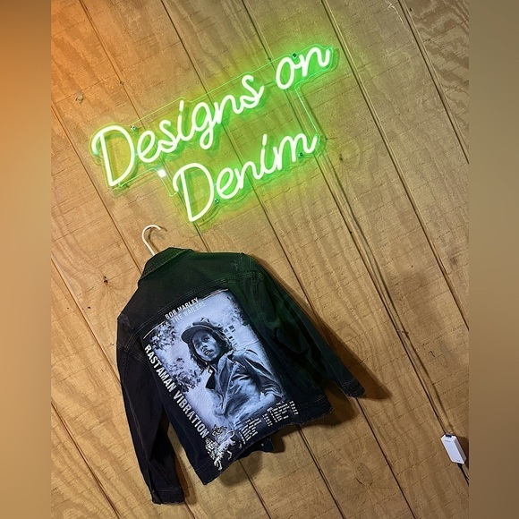 Bob Marley custom denim jacket - Picture 1 of 6